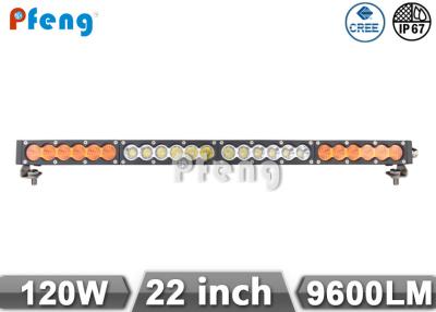 China 22 Inch 120W  Single Row Cree Led Light Bar White With Orange Cover 9600 Lumen for sale