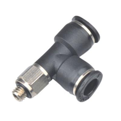 China One Touch Hotel Tee Mini PB-C Quick Tube Threaded Type Tee Connect Brass Plastic Small Push Air Mic Elbow Pneumatic Fitting for sale