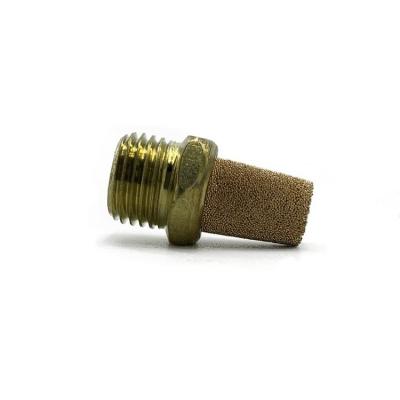 China Hotels BSLM Type 1 / 2' Flow Control Exhaust Muffler Copper Brass Sintered Pneumatic Air Muffler for sale