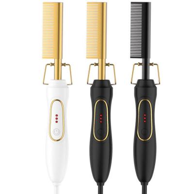 China Fashionable high quality copper straightener pressing electric hot comb for hair growth for sale