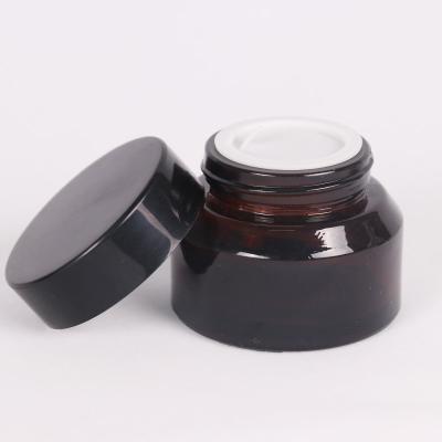 China Wholesale 15g 30g 50g Eco Free Sample Personal Care Cosmetic Containers Matte Beauty Gel Jar Fro Sted Glass Cream Jar for sale