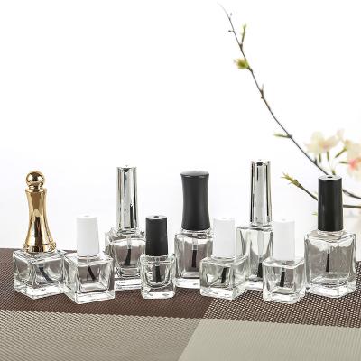 China Personal Care 10ml Gel Nail Polish Glass Bottle With Silver Cap for sale