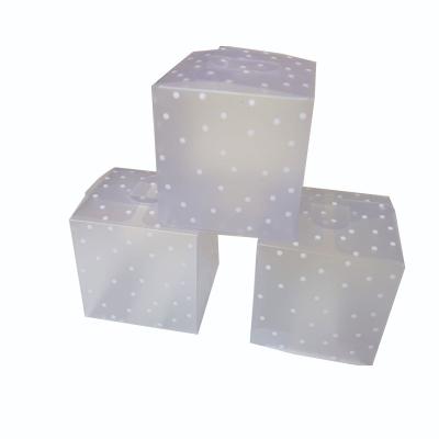 China Recycled PVC Wedding Favor Materials Transparent Chocolate Snacks Square Box Sweet Gift Boxes Packaging Wedding Birthday Party Supply for sale