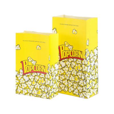 China Biodegradable Popcorn Paper Bag For Wedding Party Kids Birthday Oil Proof Cardboard Popcorn Paper Container With Film Food Bag 2 Sizes for sale