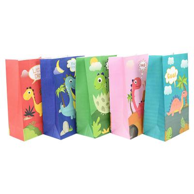 China Biodegradable Dinosaur Paper Gift Bags Candy Cookies Packaging Bag for Kids Jungle Animal Birthday Party Decoration Baby Shower Favors for sale