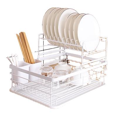 China Durable Household Kitchen Metal and Iron Art Material Single Layer Large Capacity Dish Rack for sale