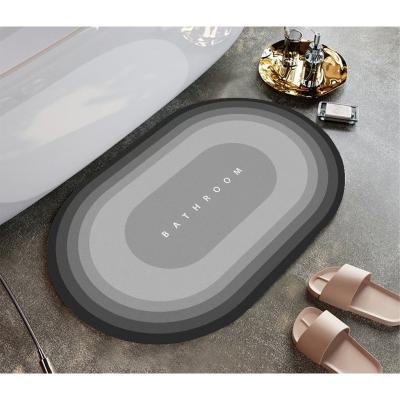 China 2021 New Anti Slip Water Absorbent Diatomaceous Earth Casual Bathroom Rug Rubber Kitchen Mat for sale