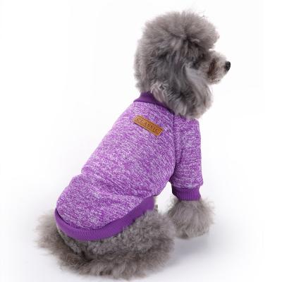 China Sustainable Design Classic Christmas Knitted Solid 9 Colors Winter Dog Sweater Pet Clothes Accessories for sale