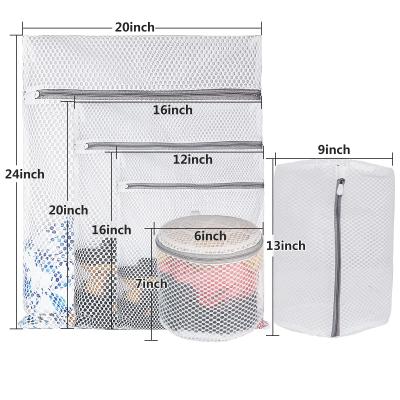 China Foldable Mesh Travel Wash Bag Set Underwear Laundry With Zips for sale