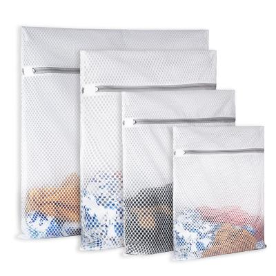 China Wholesale Foldable Durable Honeycomb Laundry Mesh Net Bags With Zipper for sale