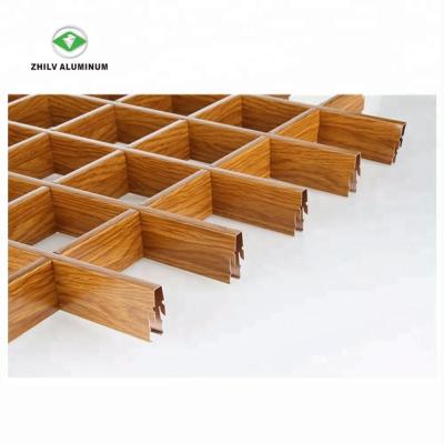 China Popular Rustproof Perforated Ceilings Wood Lay In Grid Ceiling For Mall for sale