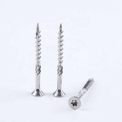 China Industry customization size 410 304 316 stainless pickling six lobe screws m3 stainless steel flat head tapping wood screws for sale