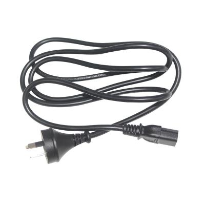 China COMPUTER 3-Pin AU to IEC C13 Male to Female Power Cable, 1.8 m Length, Black for sale