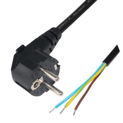 China COMPUTER H05VV-F 3G0.75mm2 EU AC Power Cord 1.5m Schuko Groundwire Wires With Stripped End Open for sale