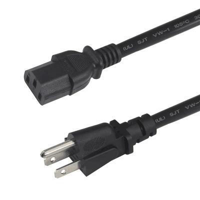 China 3ft USA COMPUTER Standard NEMA 5-15P to IEC 60320 C13 16AWG 13A 3 Pin Plug Prong Monitor/PC/Computer Power Cord Cable for sale