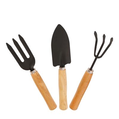 China 3-Piece Fork Steel Tiller Trowel Blade Carbon Steel Floral Garden Tool Kit for sale