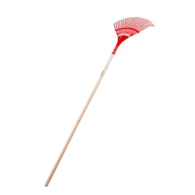 China Red Garden Rake Leaf Grabber Folding Handle Lawn Metal Leaf Rake for sale