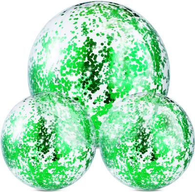 China High Quality Inflatable Glitter Ball Six Color Beach Balls PVC Glitter Inflatable Green Beach Ball for sale