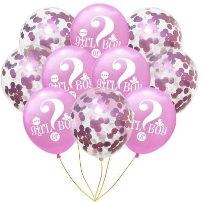 China Gift Toy 10pcs 12inch Gender Reveal Balloon Confetti Balloon Sets Decoration For Boys Girls Baby Showers Party Supplies for sale