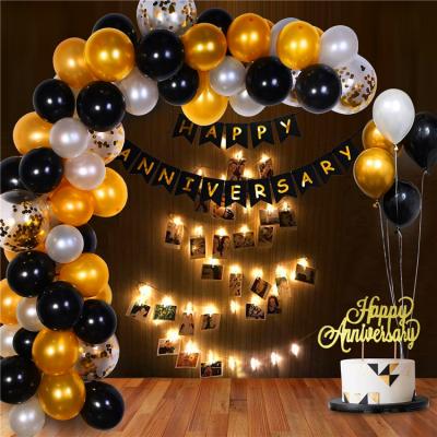 China Advertising Toy 73Pcs Happy Birthday Balloons Set Wedding Happy Birthday Balloon Items With Banner Birthday Party Decoration for sale