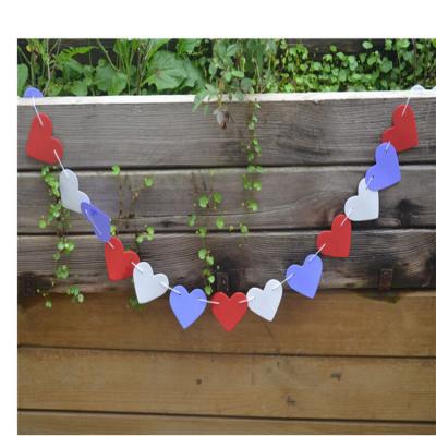 China Valentine Decoration Paper Banner Hanging Banner Heart Garland Banner Wedding Room Wedding Party Decoration for sale