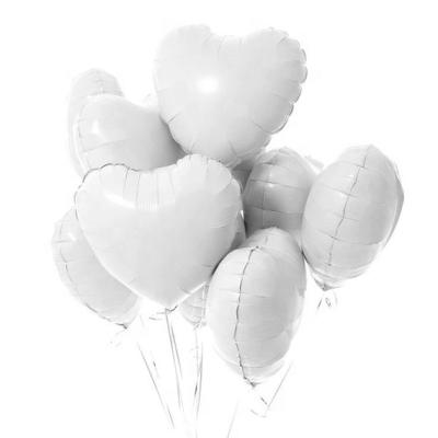 China Advertising Toy Wholesale 18 inch Heart Shape Balloon Helium White Foil Balloons Foil Pastel Balloons Party Decoration for sale