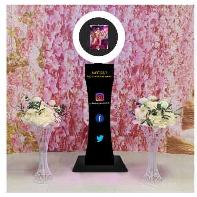 China Portable social photo booth mode ringlight tablet led roam rotating sharing station selfie photobooth ipad photo booth machine for sale