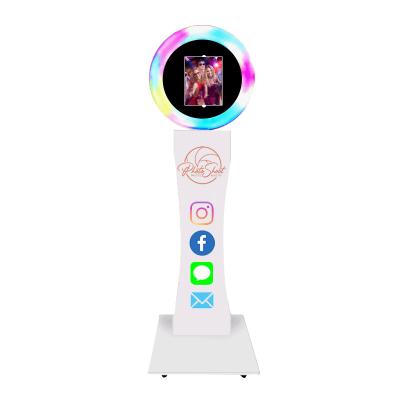 China Cheap Portable Adjustable Mini Photo Booth Mini Selfie Camera Booth Ipad Photo Booth Machine Kiosk Shell Visual Photobooth With Led Light for sale