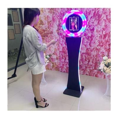 China Magic iPad Photo Booth Stand Machine Mini Led Enclosure Automatic 360 Photobooth Ring Light Photo Booth Flight Case New With Printer for sale