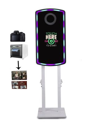 China portable photo booth wedding touch screen mirror photobooth dslr led software mirror photo booth magic fence with printer and camera for sale