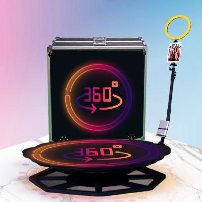 China Portable dslr 360 snapshot photo booth open air air wedding ring light rotating 360 degree rotation 360 photo booth machine 4 people for sale