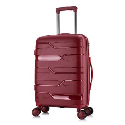 China Shell Trolley Luggage Custom PP Large Capacity Hard Luggage 20' 24' 28' Inch Waterproof TSA Lock Carry On Lightweight Hard Shell Travel Suitcase for sale