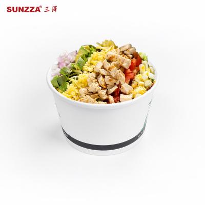 China Disposable Sunzza 500/700/1100ml Eco-friendly Around 17/25/40 Ounce To Go Waterproof Disposable Paper Salad Bowl Take Out With Paper Lid for sale