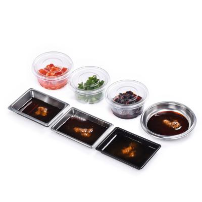 China CLASSIC Disposable Disposable Dish Black Disposable Food Seasoning Restaurant Sunzza Dish Dish Sauce Soy Sauce Tray Take Out Special Soy Sauce Dish for sale