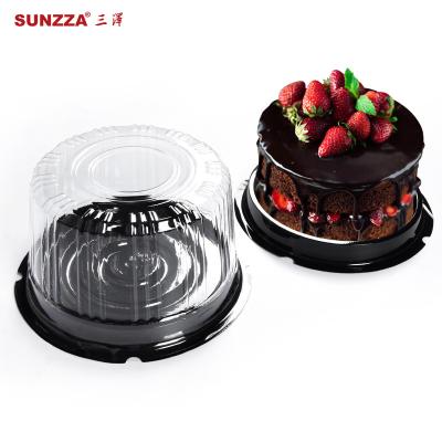 China Sunzza Plastic Cake Box 6inch /8inch /10inch /12inch /14inch Round Disposable Pet Birthday Blister Container Cupcake Dessert Dessert Box for sale