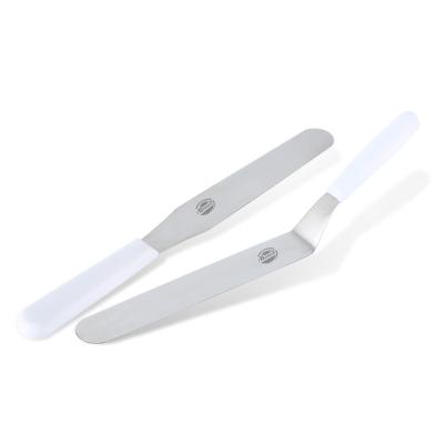 China Cake Maker Bakest Stainless Steel Plastic Handle Cream Spatula Cake Decorating Knife Plastic Handle Spatula Baking Tools for sale