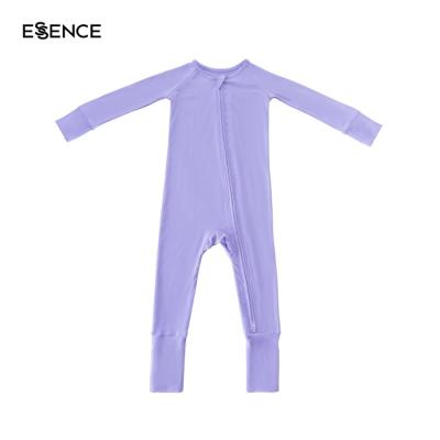 China 95% Rayon 5% Spandex Custom Infant Onesie Baby Bamboo Zipper Jumpsuit Clothes Baby Rayon Bamboo Rompers for sale