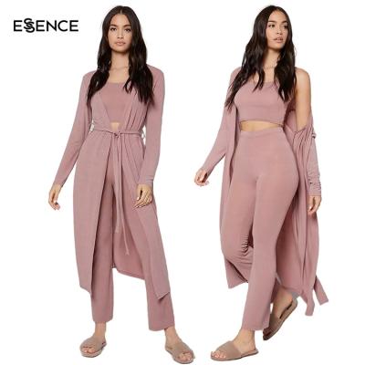 China Cami Pants Ladies Lounge Wear Thermal Bamboo Knit Women Cotton Loungewear Wholesale Set for sale