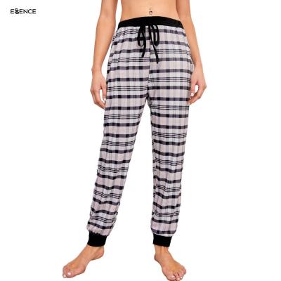 China 2022 Plaid Thermal Sleepwear Lounge Base Drawstring Pajama Pants Custom Women for sale