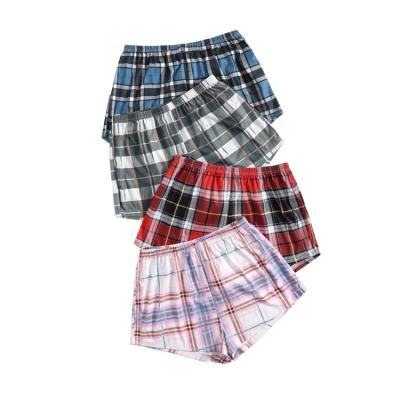 China OEM Women's Casual QUICK DRY Plaid Pajamas Shorts Tartan Print Sleep Shorts for sale