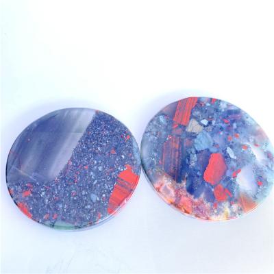 China Wholesale Natural Rough Slice Crystal Disk Blood Stone Quartz Crystal Coasters For Decoration from China small for sale