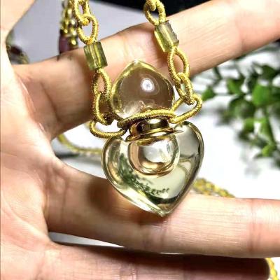 China Beautiful Cute Perfume Bottle Natural Love Heart Citrine Crystal Pendants for sale