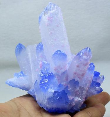 China China wholesale beautiful crystal cluster blue pink ghost cluster for home decoration for sale