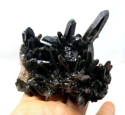 China Beautiful Natural Black Quartz Crystal Cluster From China For Decorative for sale