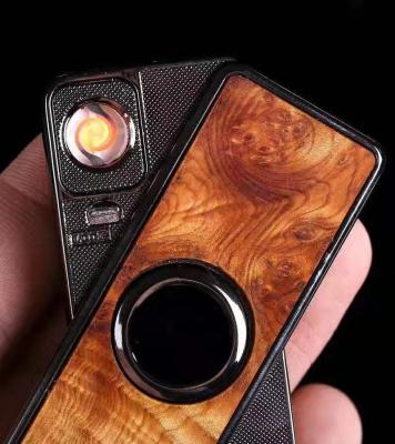 China A electronic lighter made of the latest usb rechargeable electronic natural colorful rotating cliff cedar wood for sale