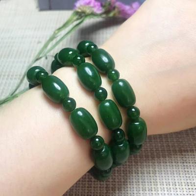 China Fashion Crystal Women's Bracelet Wholesale Russian Jade Green Jasper Jewelry Style for sale