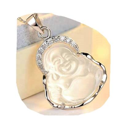 China Free Factory Wholesale Natural White Crystal Buddha Necklace Pendant for sale