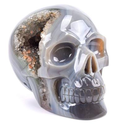 China China Natural Agate Crystal Geode Crystal Skulls For Sale Life Size Crystal Skulls for sale