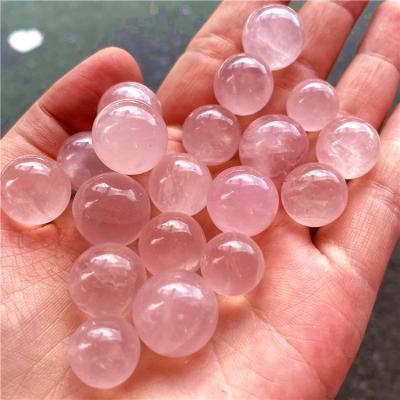 China Rose Crystal Ball Sphere For Decoration Wholesale 14MM Mini Natural Rose Quartz Ball from China for sale