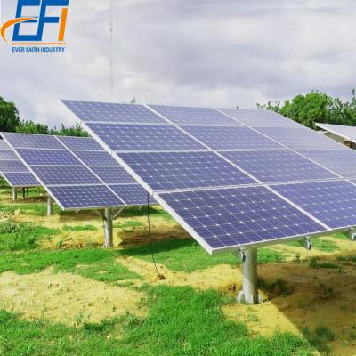 China Commercial Solar Panel Grounding Systems Single Axis Aluminum Solar Panel Sun Tracking Solar System With Group Drive for sale